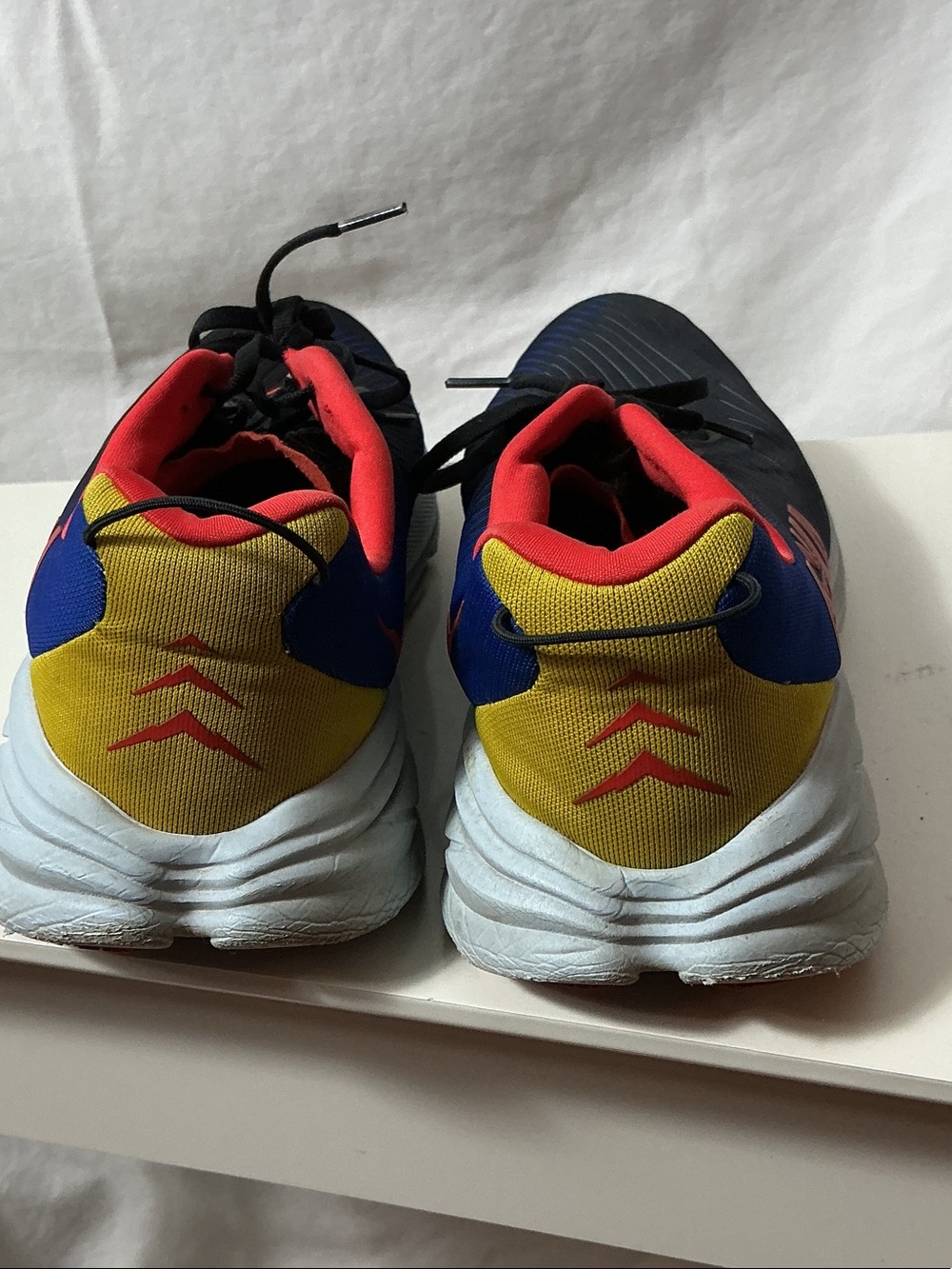Hoka Men’s Rincon 3 Black Running Shoes with Red and Blue Accents - Picture 6 of 12